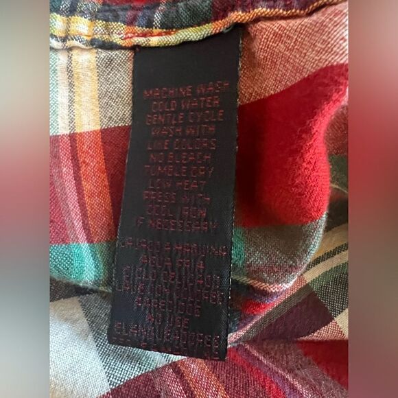 Ralph Ralph Lauren RED Button Down Shirt Women’s Medium Plaid - Picture 5 of 9